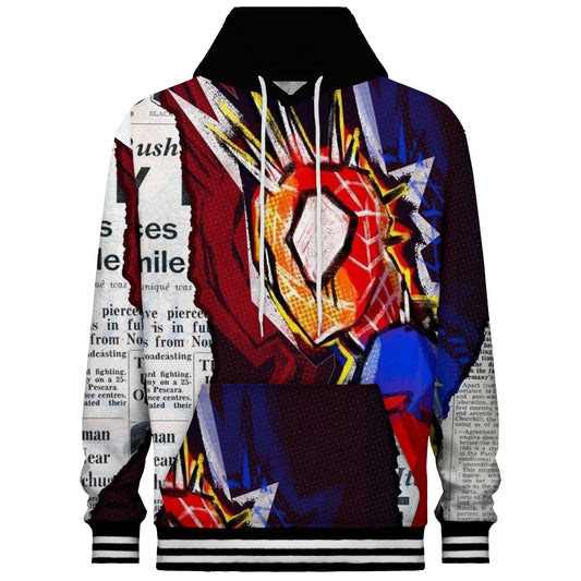 Superhero Print Hooded Sweatshirt