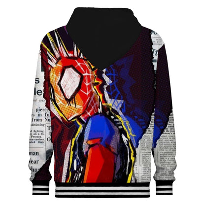 Superhero Print Hooded Sweatshirt