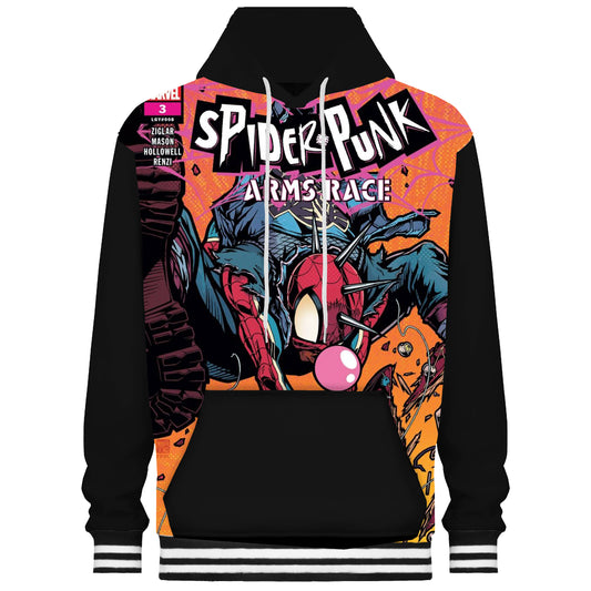 Comic Character Print Hooded Sweatshirt