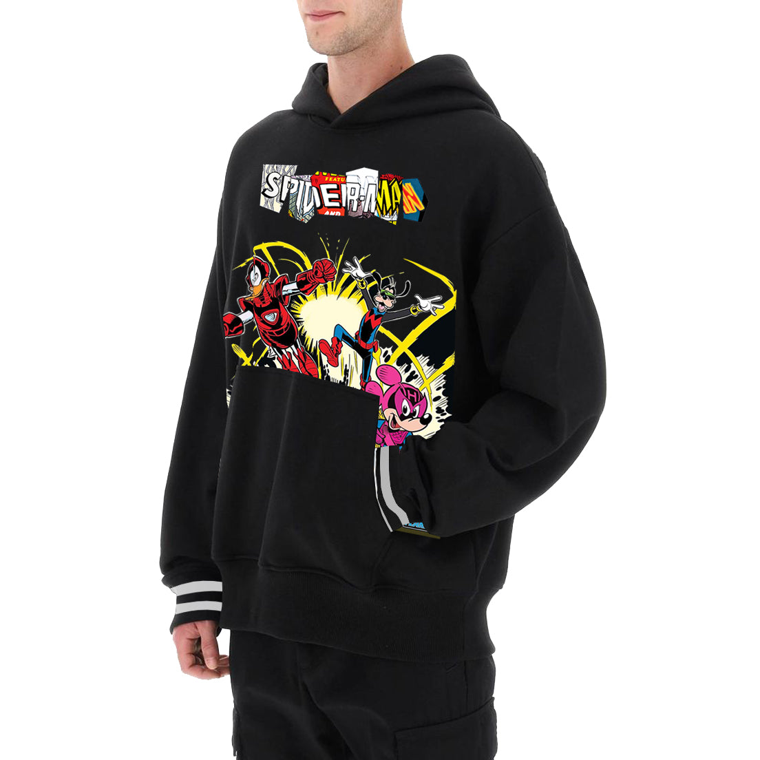 Funny Comic Print Hooded Sweatshirt