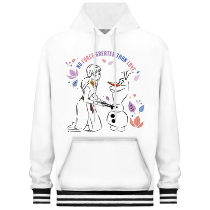 Cute Olaf Print Hooded Sweatshirt