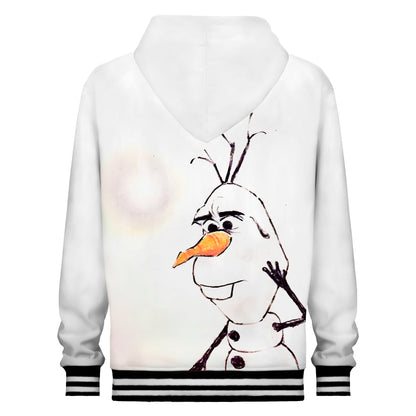 Cute Olaf Print Hooded Sweatshirt