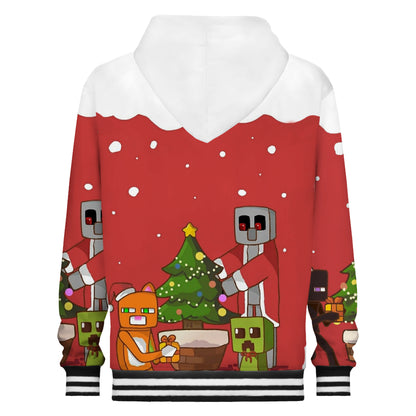 Christmas And Games Combined Prints Hooded Sweatshirt