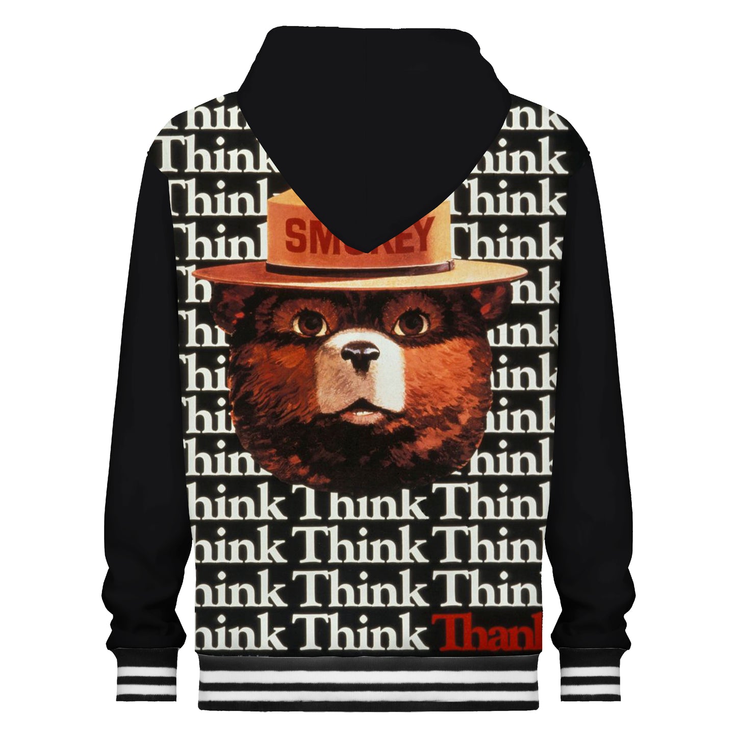 Forest Fire Prevention Bear Print Hooded Sweatshirt