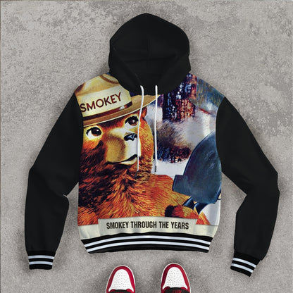 Smokey Bear Print Hooded Sweatshirt