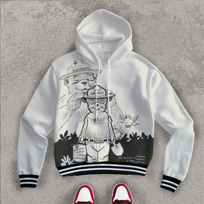 Cute Smokey Bear Hooded Sweatshirt