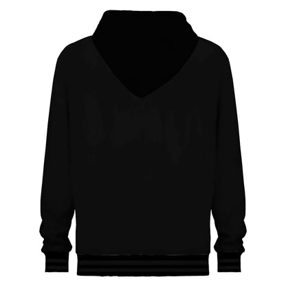 Men's Black Singer Print Hooded Sweatshirt