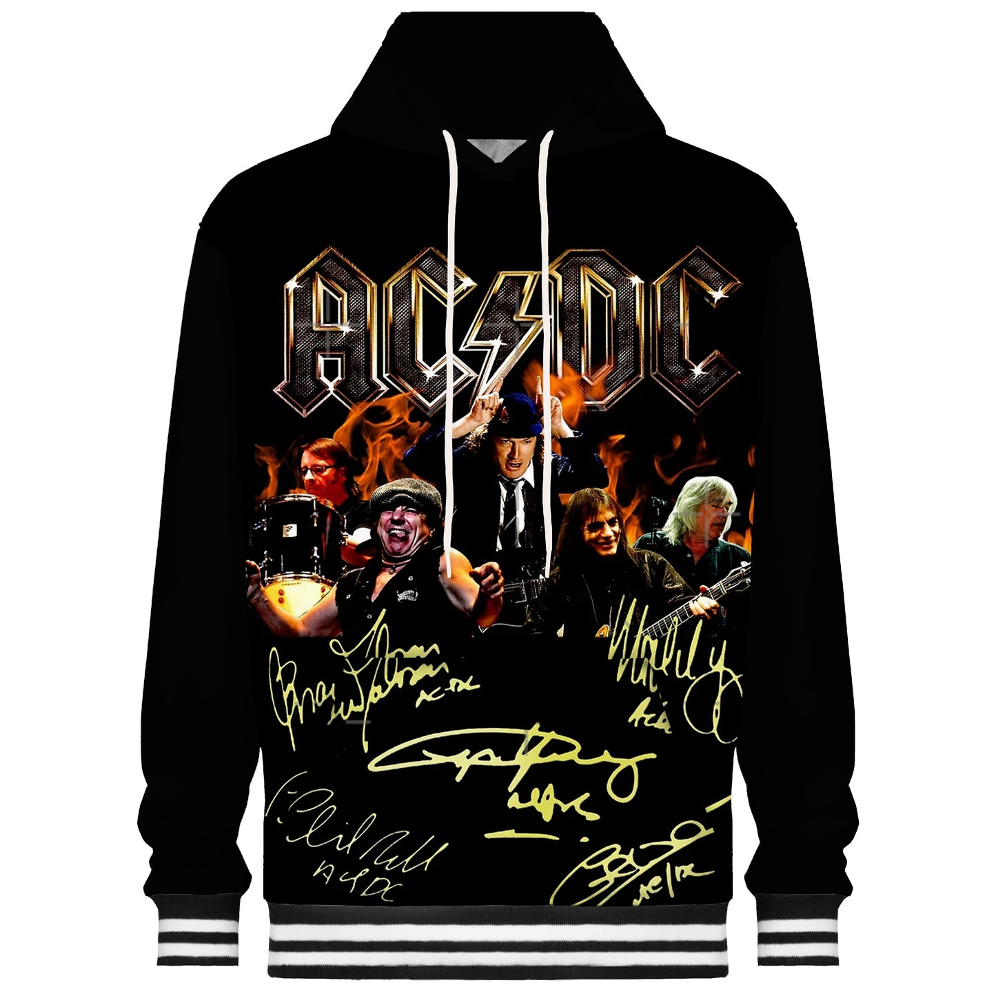 Heavy Metal Band Print Hooded Sweatshirt