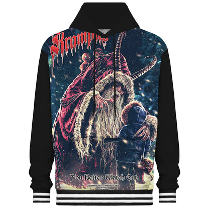 Horned Monster Print Hooded Sweatshirt