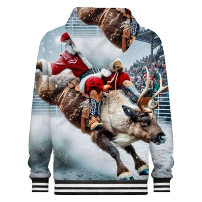 Santa Claus Show Print Hooded Sweatshirt