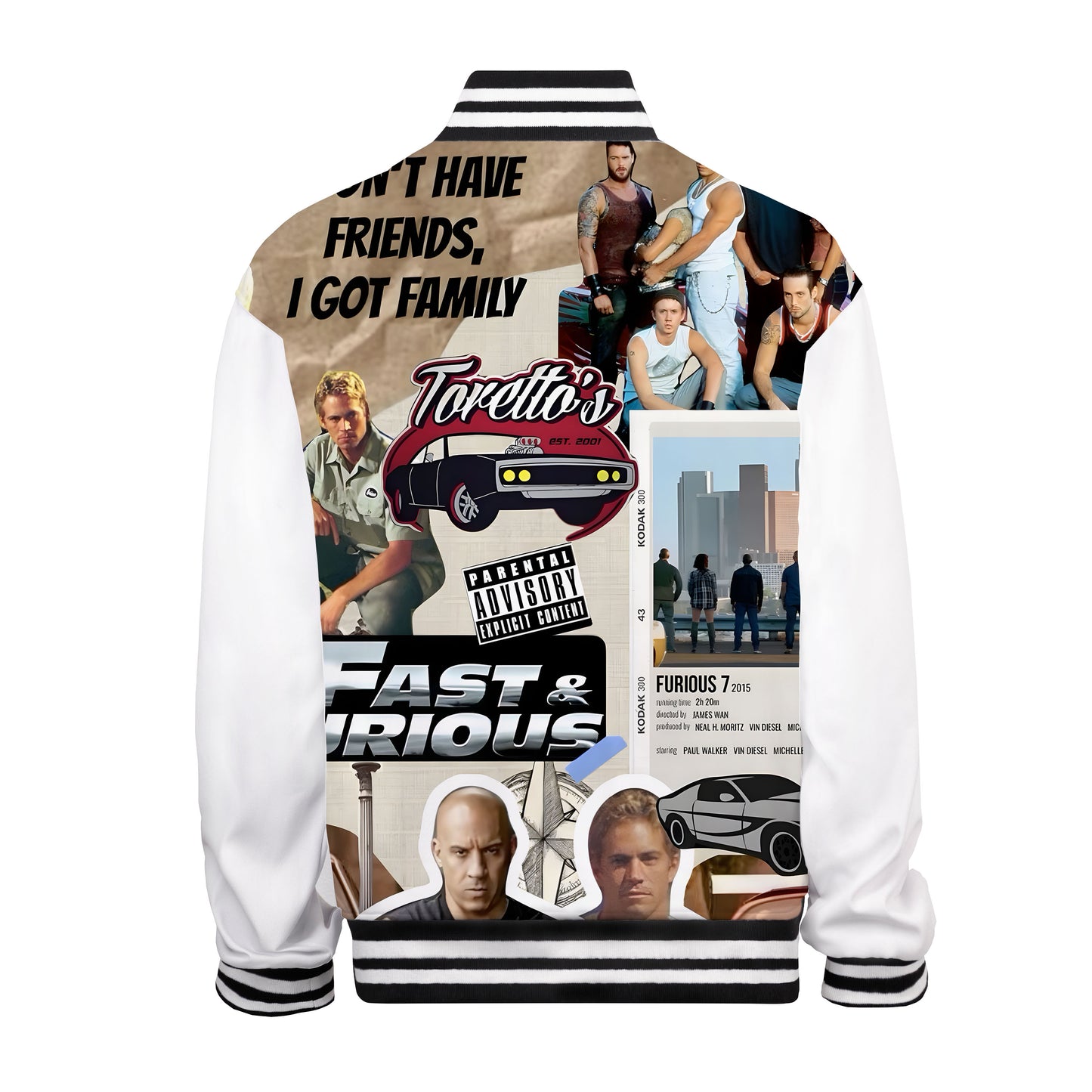 Movie Racing Cover Print Bomber Jacket