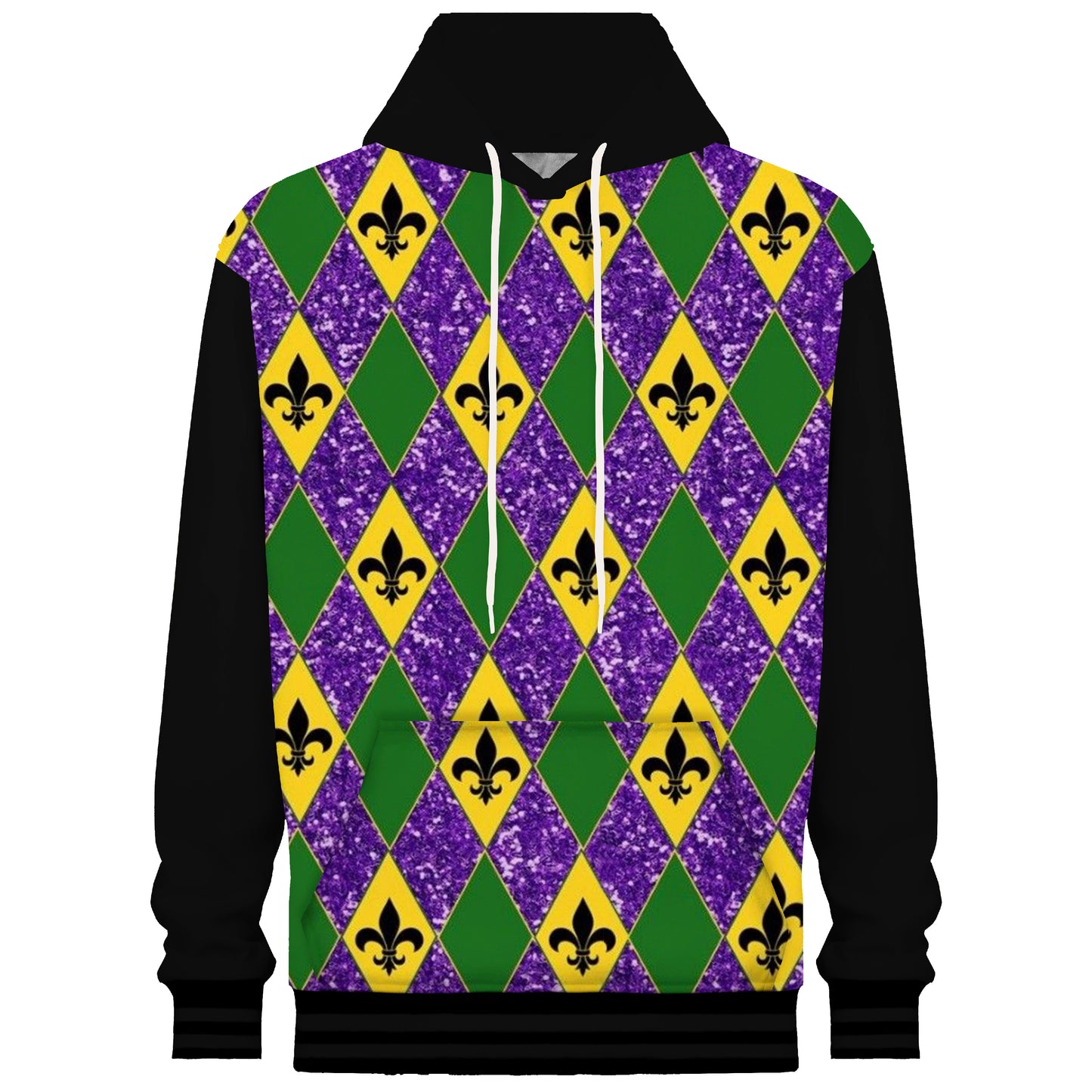 Colorful Diamond Print Hooded Sweatshirt