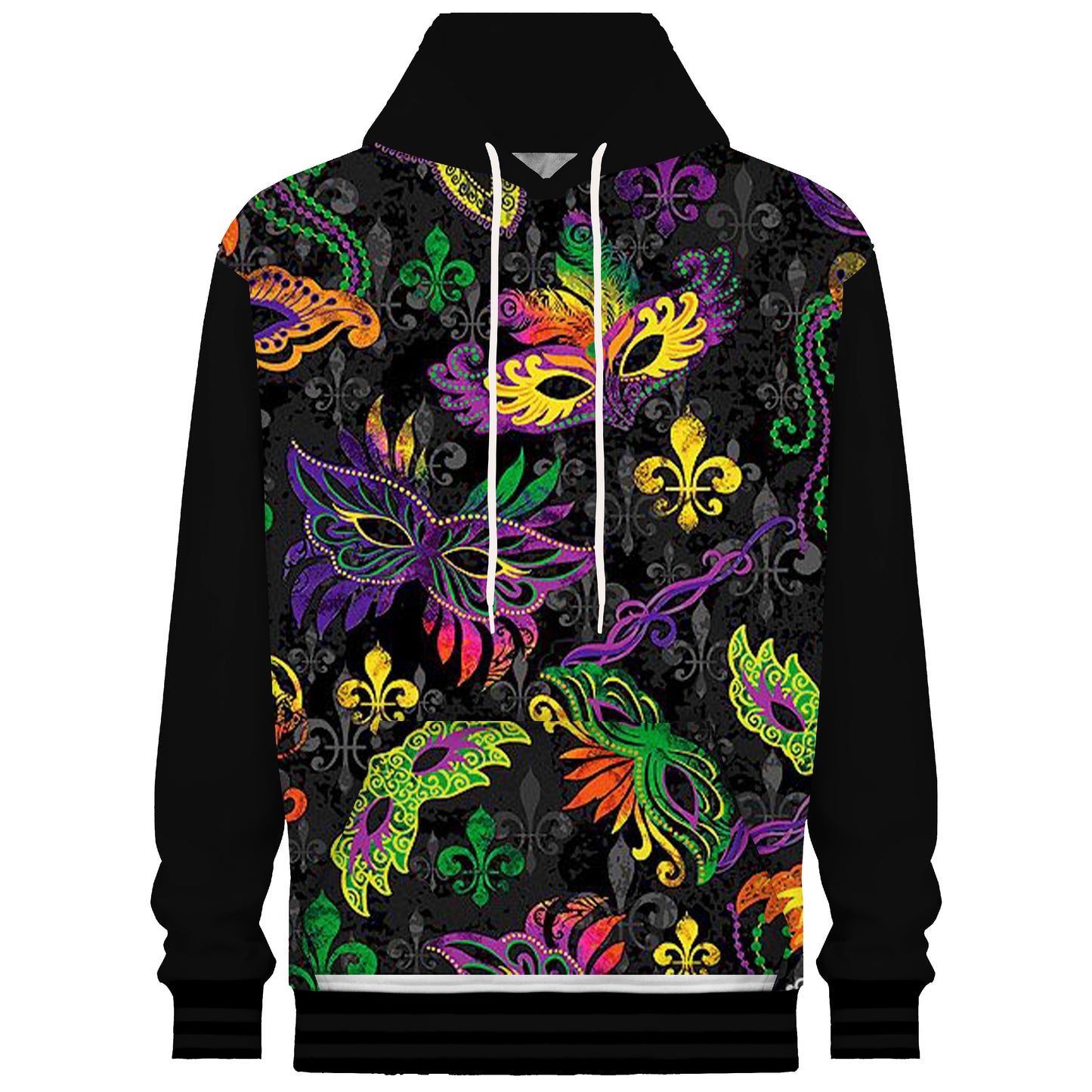 Exquisite Butterfly Mask Print Hooded Sweatshirt