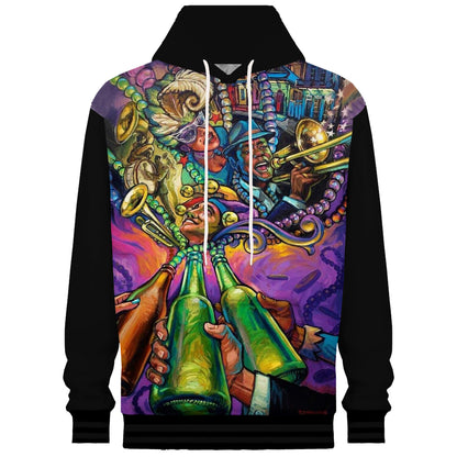 Celebrate Carnival Day Print Hooded Sweatshirt