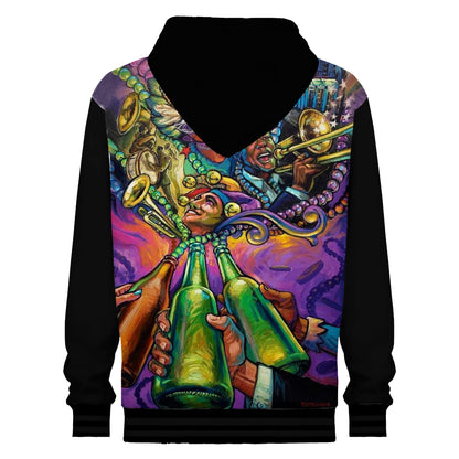 Celebrate Carnival Day Print Hooded Sweatshirt