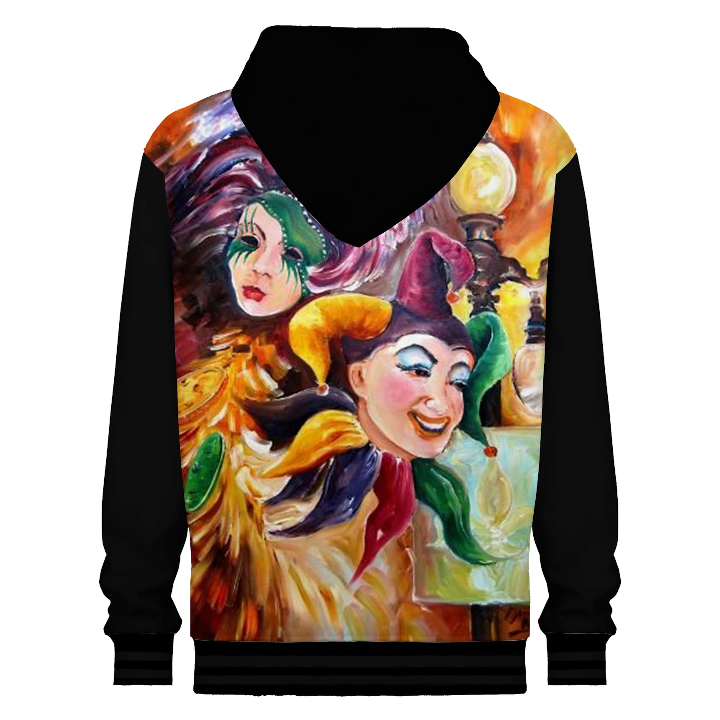 Carnival Clown Costume Print Hooded Sweatshirt