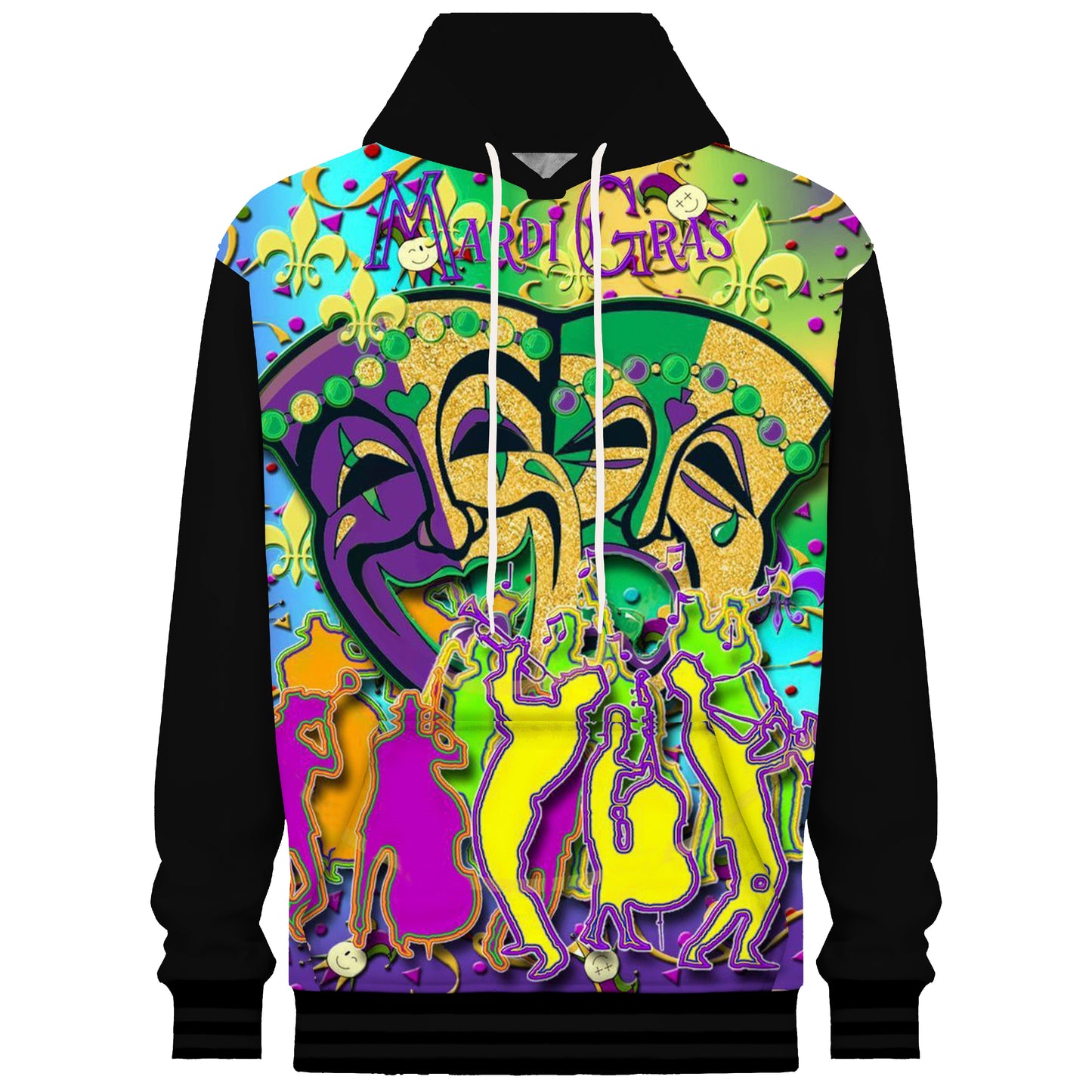 Carnival Night Print Hooded Sweatshirt