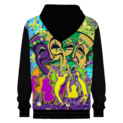 Carnival Night Print Hooded Sweatshirt