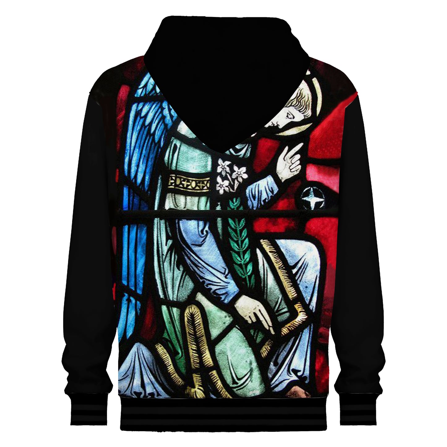 Religious Figures Print Hooded Sweatshirt