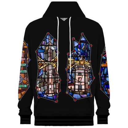 Religious Church Print Hooded Sweatshirt