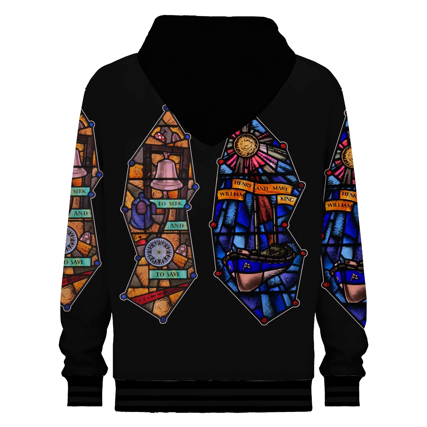 Religious Church Print Hooded Sweatshirt