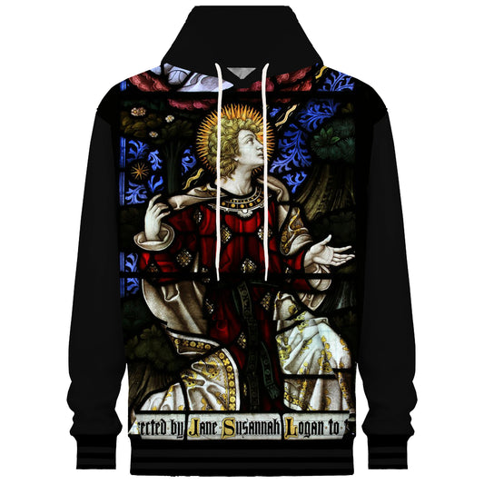 Religious Elements Print Hooded Sweatshirt