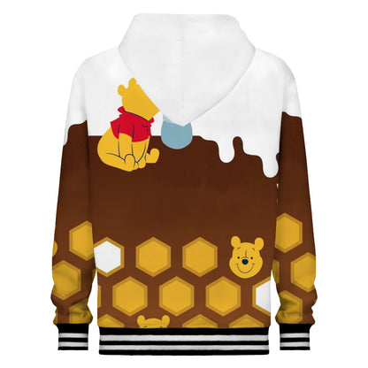 Honey Jar Cute Bear Print Hooded Sweatshirt