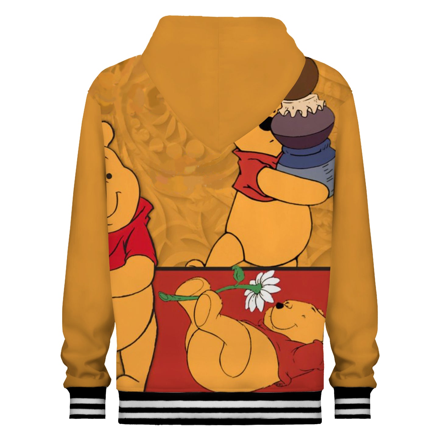 Yellow Winnie The Pooh Print Hooded Sweatshirt