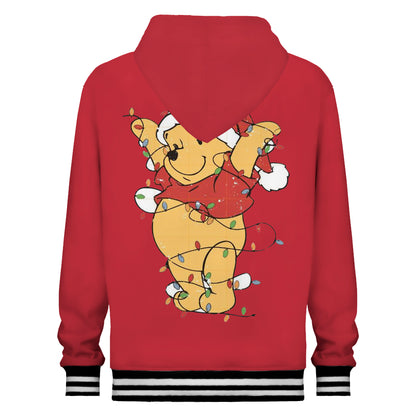 Bear Gift Red Print Hooded Sweatshirt