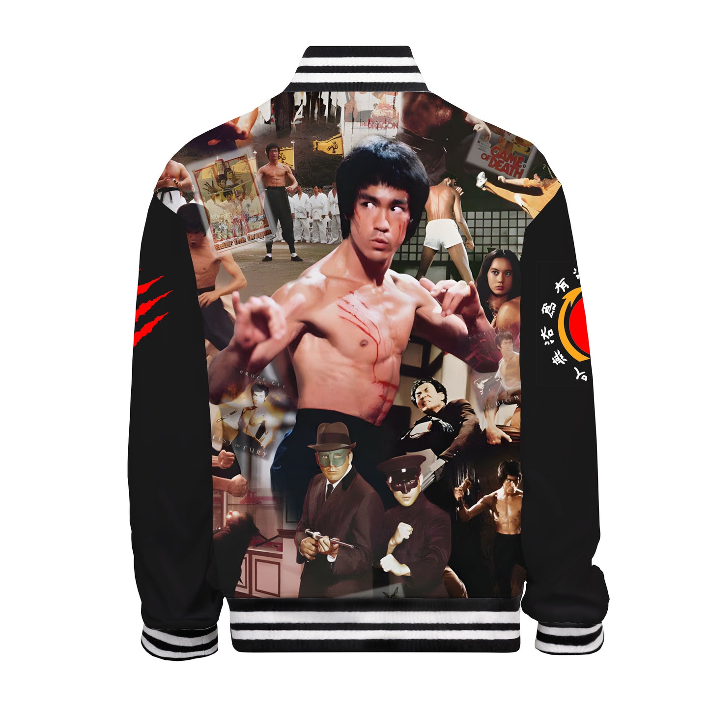 Kung Fu Star Print Bomber Jacket