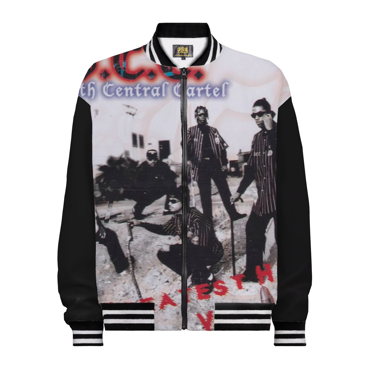 Men's Hip-Hop Band Print Bomber Jacket