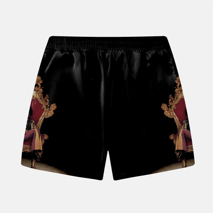 Music Superstar Print Elastic Waistband Summer Casual Shorts