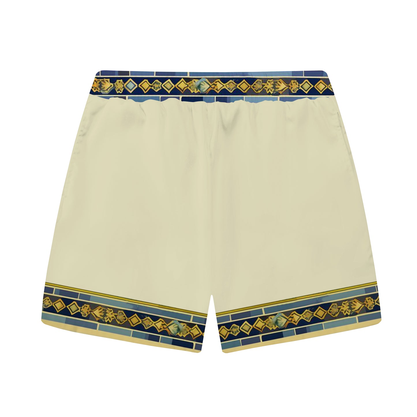 Olive Tree Pattern Elastic Waistband Casual Shorts