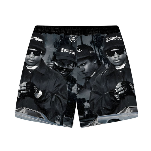 Hip-Hop Music Elastic Waistband Casual Shorts