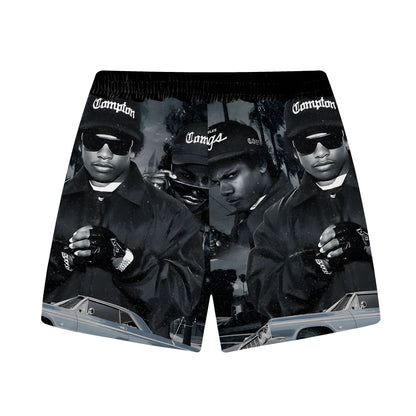 Hip-Hop Music Elastic Waistband Casual Shorts