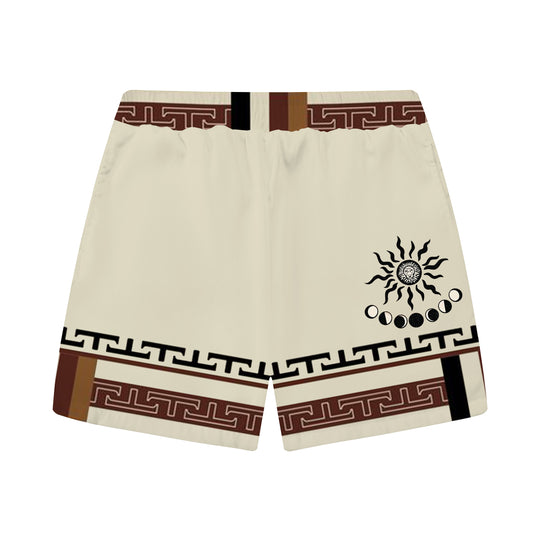 Acropolis Of Athens Pattern Elastic Waistband Casual Shorts