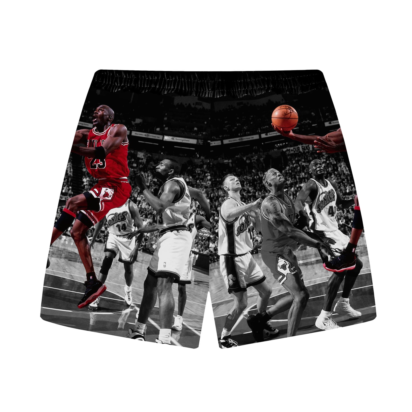 NO.23 Basketball Pattern Elastic Waistband Casual Shorts