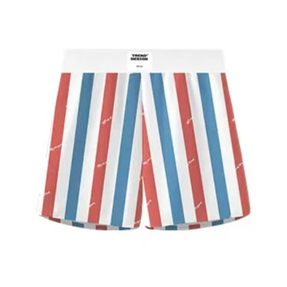 Red‑Blue Stripe Men’s Lounge Boxer Shorts