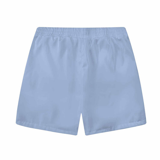 Light Blue Vertical Striped Casual Elastic Waistband Summer Casual Shorts