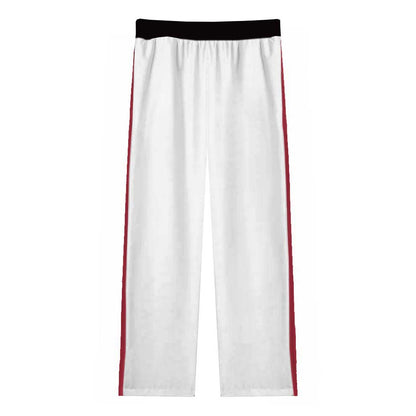 Baroque Print Casual Trousers With Elastic Waistband