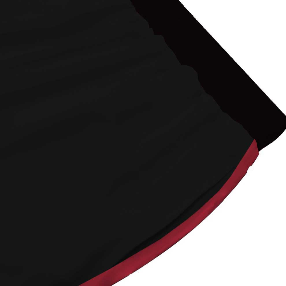 Red Baroque Pattern Casual Trousers With Elastic Waistband