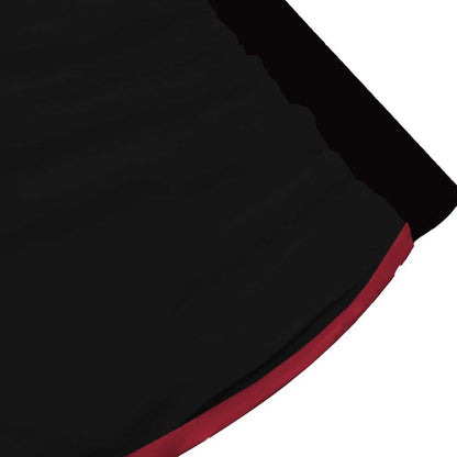 Red Baroque Pattern Casual Trousers With Elastic Waistband