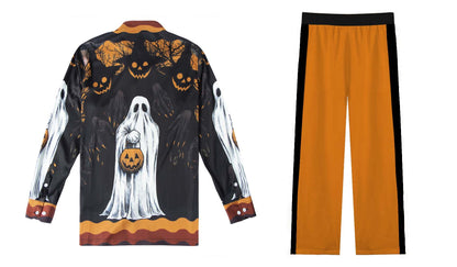 Halloween Horror Ghost And Pumpkin Witches Casual Trousers With Elastic Waistband