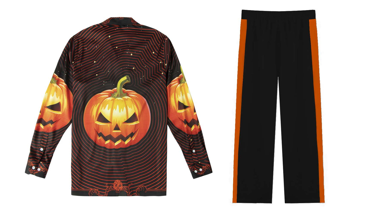 Halloween Pumpkin Casual Trousers With Elastic Waistband