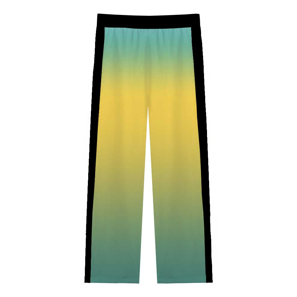 Skeleton Guitarist Pattern Casual Trousers With Elastic Waistband