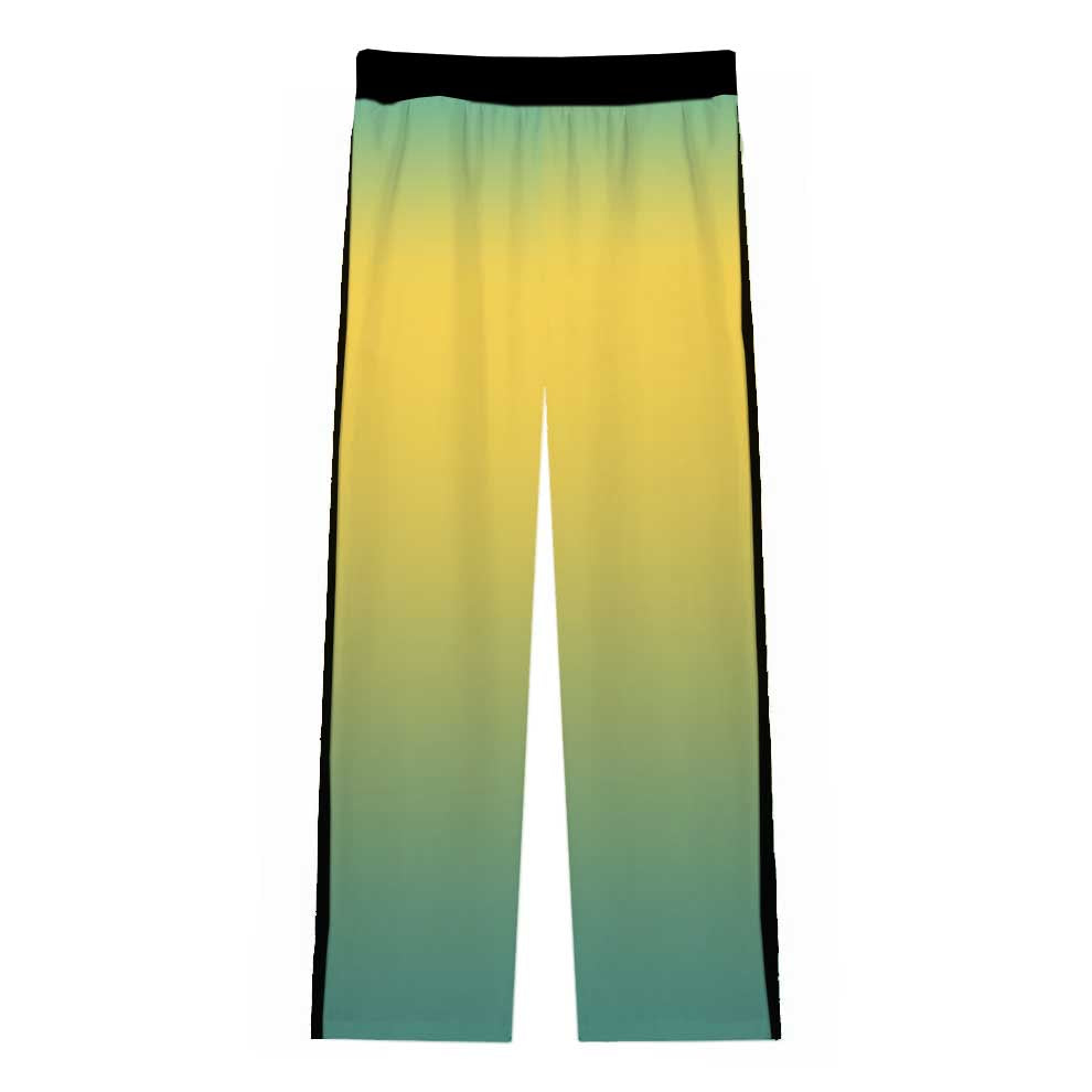 Skeleton Guitarist Pattern Casual Trousers With Elastic Waistband