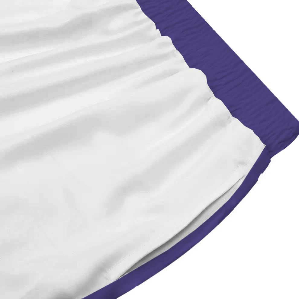 Purple Floral Pattern Casual Trousers With Elastic Waistband