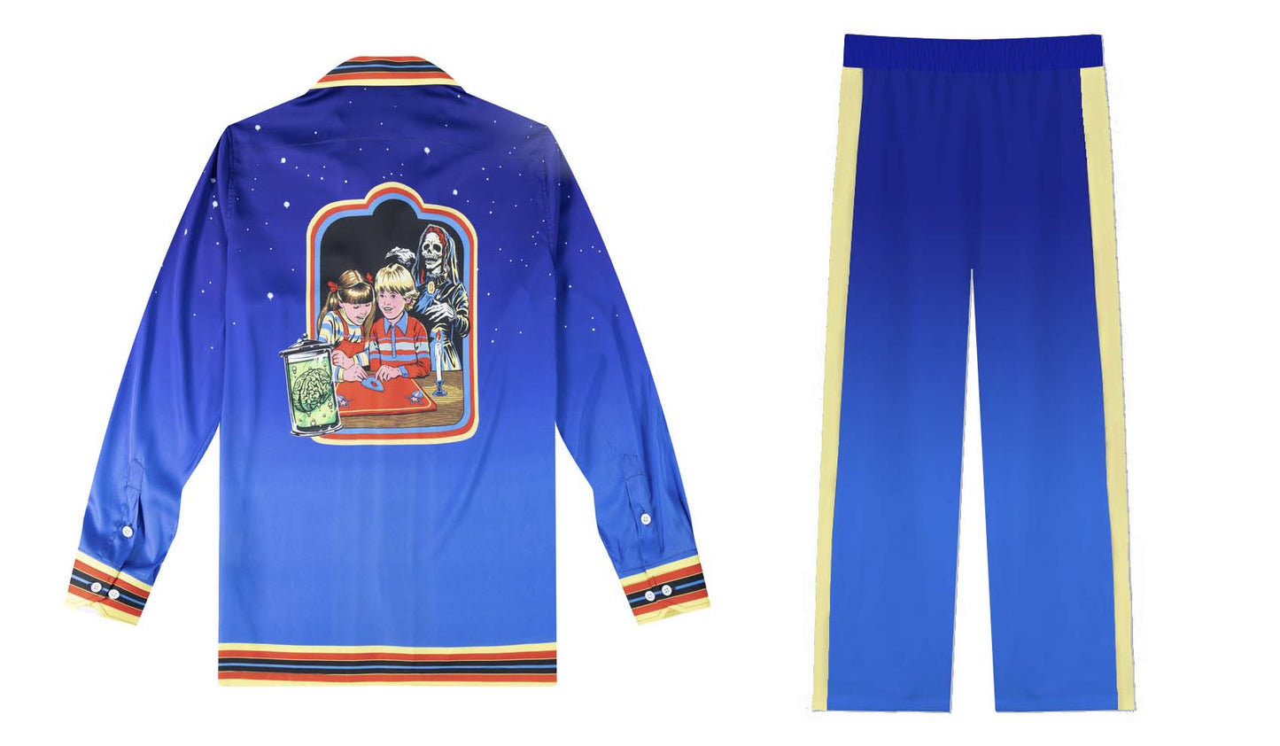 Halloween Retro Graphic Casual Trousers With Elastic Waistband