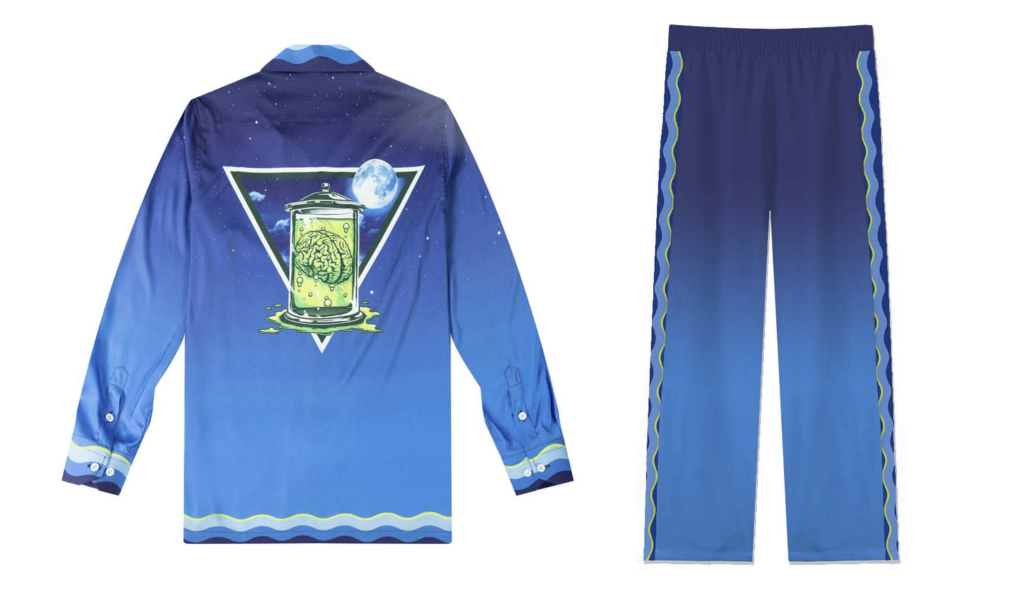 Halloween Mad Scientist Brain Jar Casual Trousers With Elastic Waistband