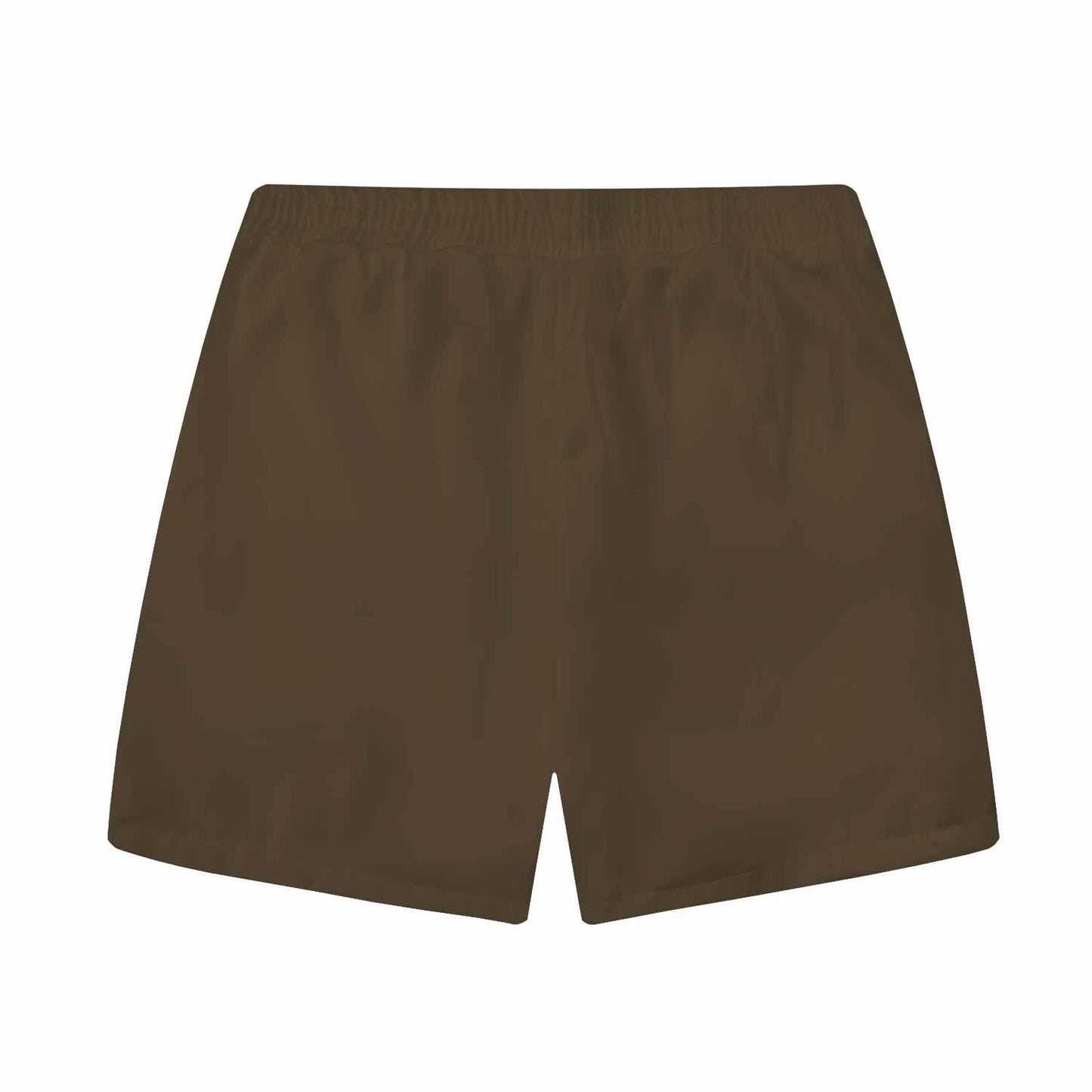 Brown Vertical Striped Casual Elastic Waistband Summer Casual Shorts